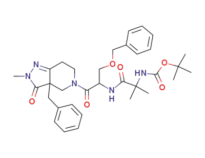 {1-[2-(3a-(R,S)-Benzyl-2-methyl-3-oxo-2,3,3a,4,6,7-hexahydro-pyrazolo[4,3-c]pyridin-5-yl)-1-(R)-benzyloxymethyl-2-oxo-ethylcarbamoyl]-1-methyl-ethyl}-carbamic acid tert-butyl ester