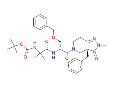 {1-[2-(3a-(R)-benzyl-2-methyl-3-oxo-2,3,3a,4,6,7-hexahydro-pyrazolo[4,3-c]pyridin-5-yl)-1-(R)-benzyloxymethyl-2-oxo-ethylcarbamoyl]-1-methyl-ethyl}carbamic acid tert-butyl ester