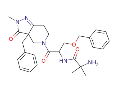 2-amino-N-[2-(3a-(R)-benzyl-2-methyl-3-oxo-2,3,3a,4,6,7-hexahydro-pyrazolo[4,3-c]pyridin-5-yl)-1-(R)-benzyloxymethyl-2-oxo-ethyl]-isobutyramide
